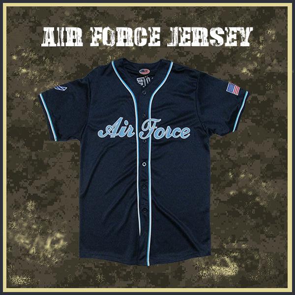 Collections Etc Unisex U.S. Military Branch Pullover Knit Baseball Jersey Air Force Large, Adult Unisex