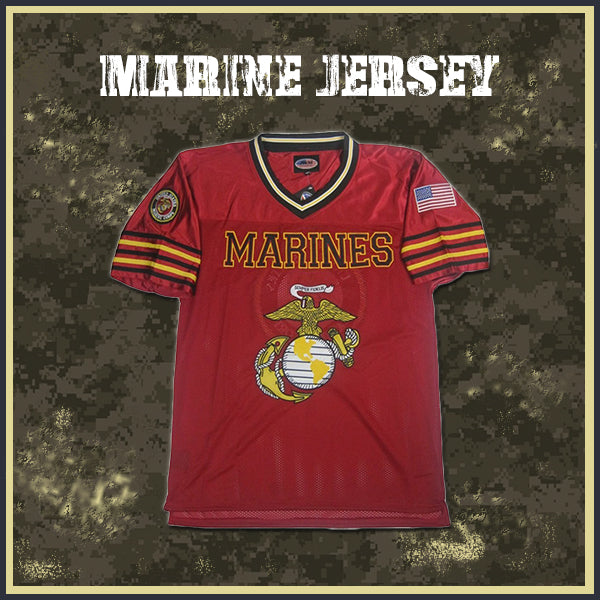 Men's Military Branches Sublimated Baseball Jerseys M Red U.S Marines Jersey Medium