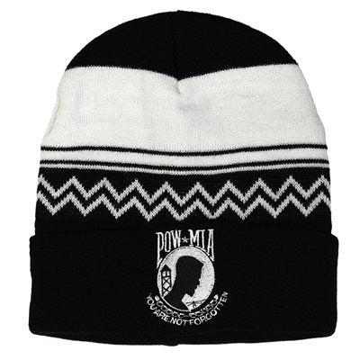 POW-MIA Knit Watch Cap w/ Stripes