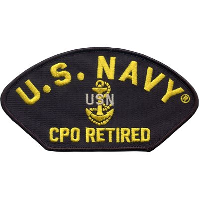 US Navy Retired Embroidered Heat Seal Patch CPO w/ Anchor