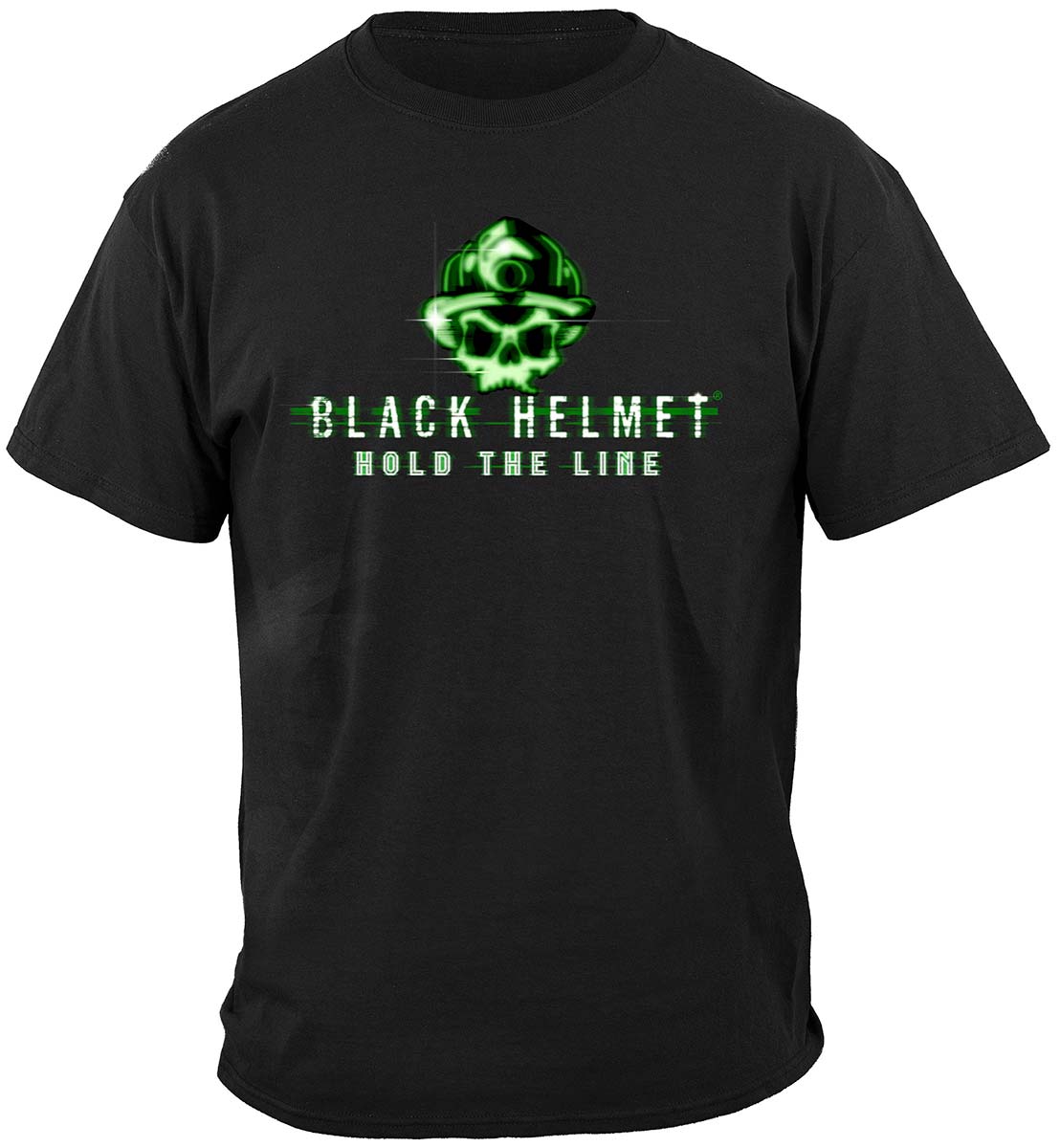 Black Helmet Hold the Line T-Shirt - front view