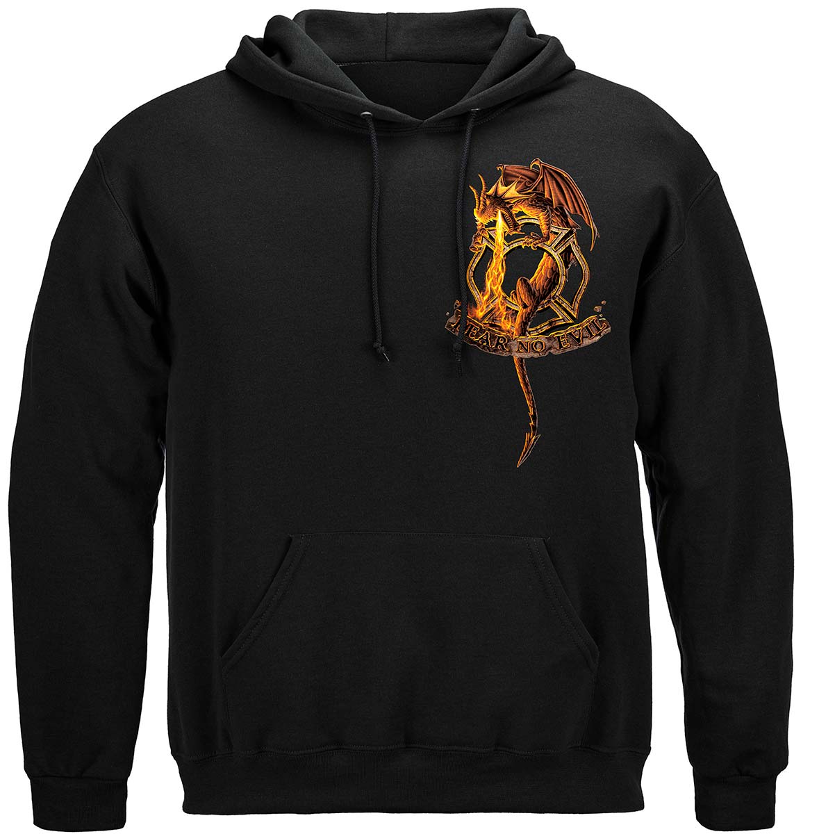 Fear No Evil Dragon Firefighter Hoodie - front view
