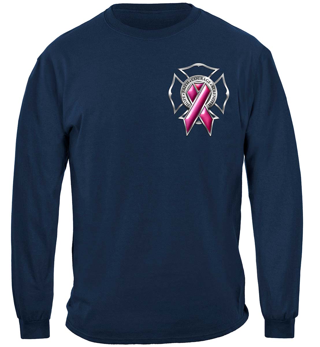 Firefighter Race for a Cure Long Sleeve Shirt - front view