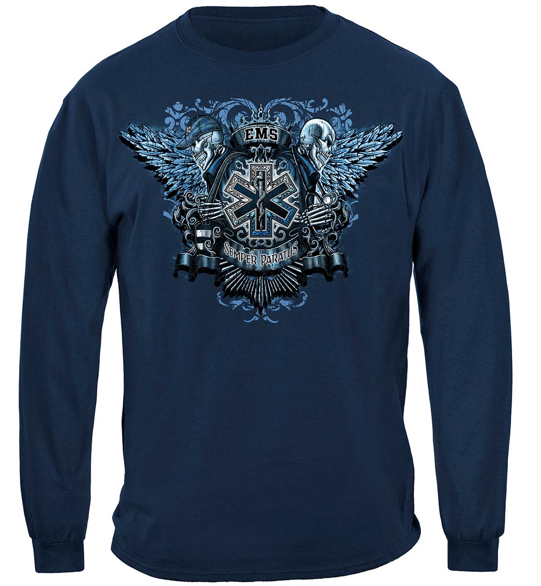 EMS Skull Wings Long Sleeve Shirt - front view