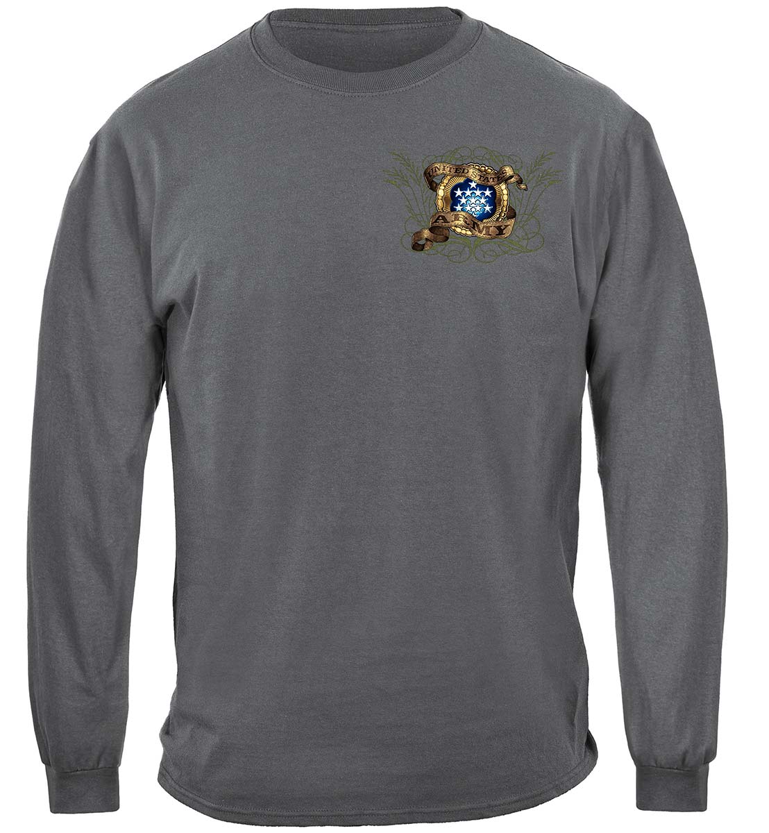 Army Shield and Eagle Long Sleeve Shirt - front view