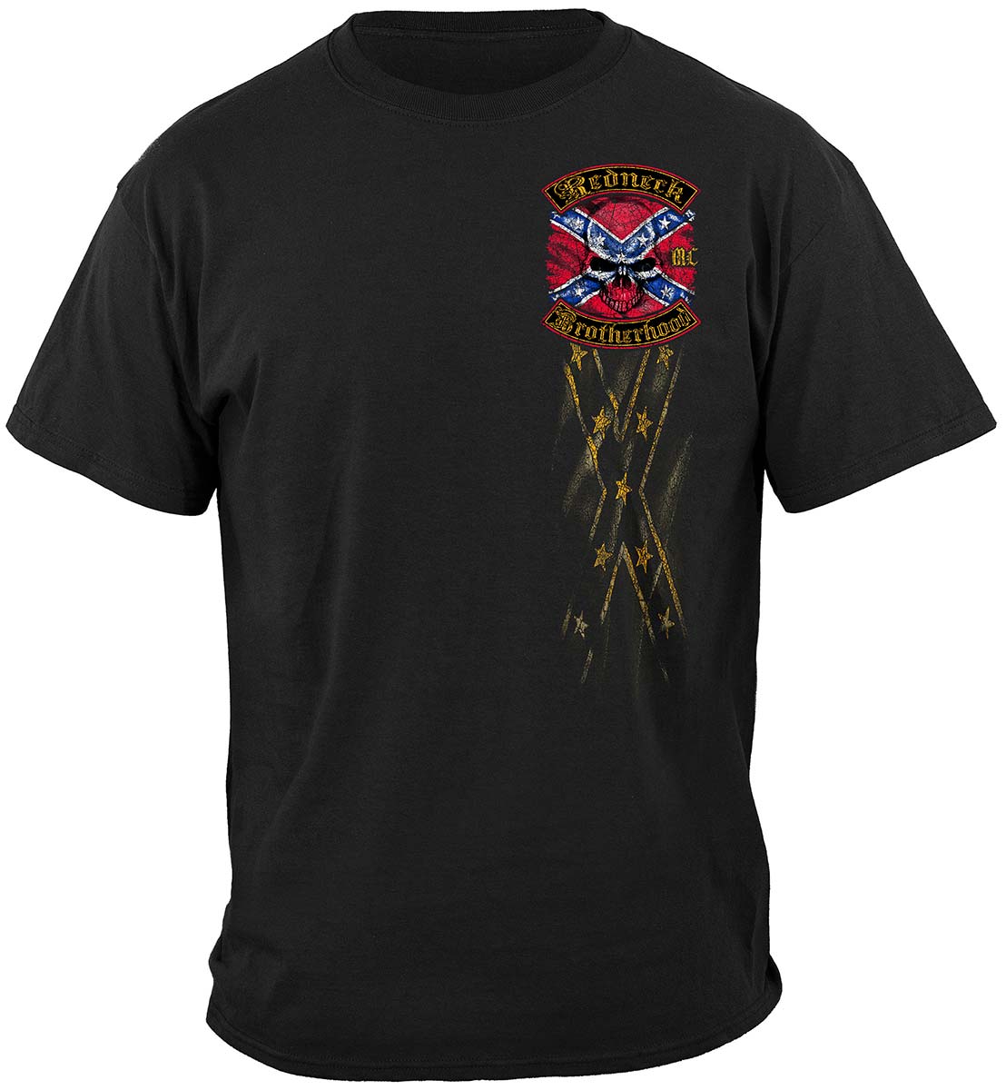 Redneck Brotherhood Distressed Gold Foil T-Shirt - front view