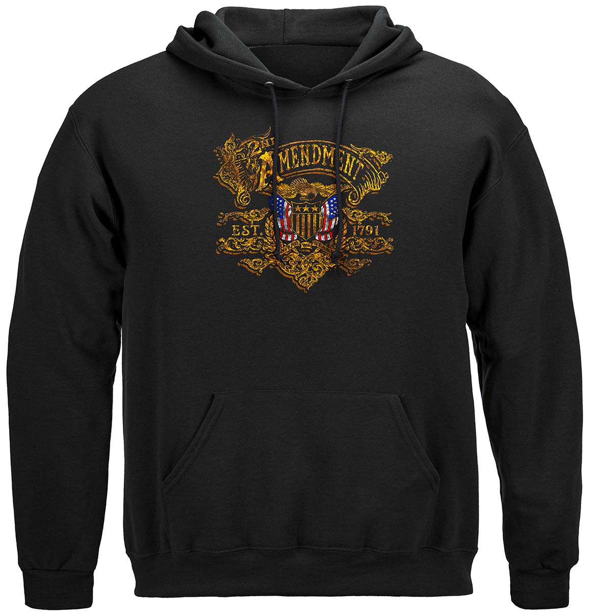 2nd Amendment Gold Vintage Hoodie - front view