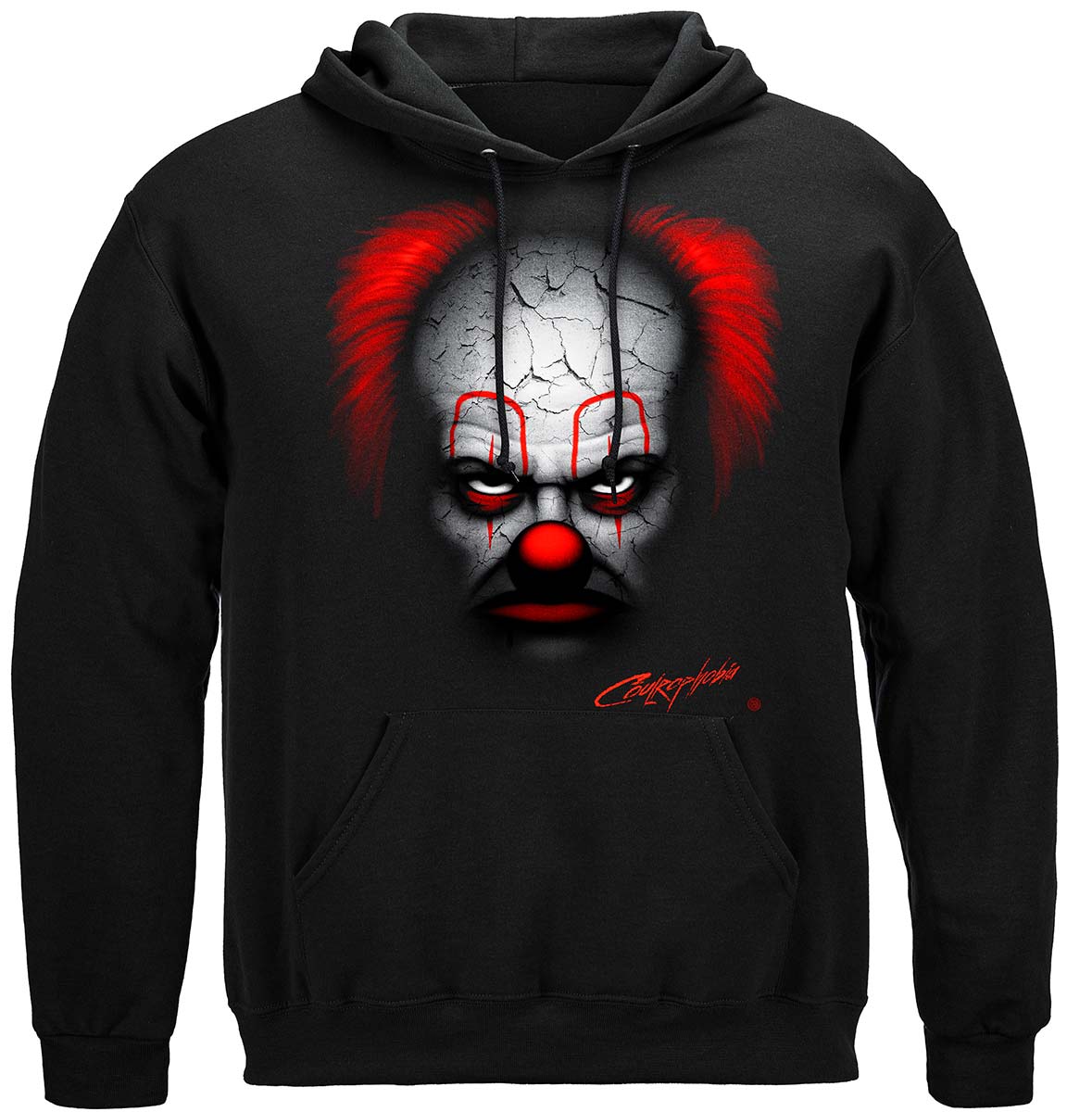 Evil Clown Scary Hoodie - front view