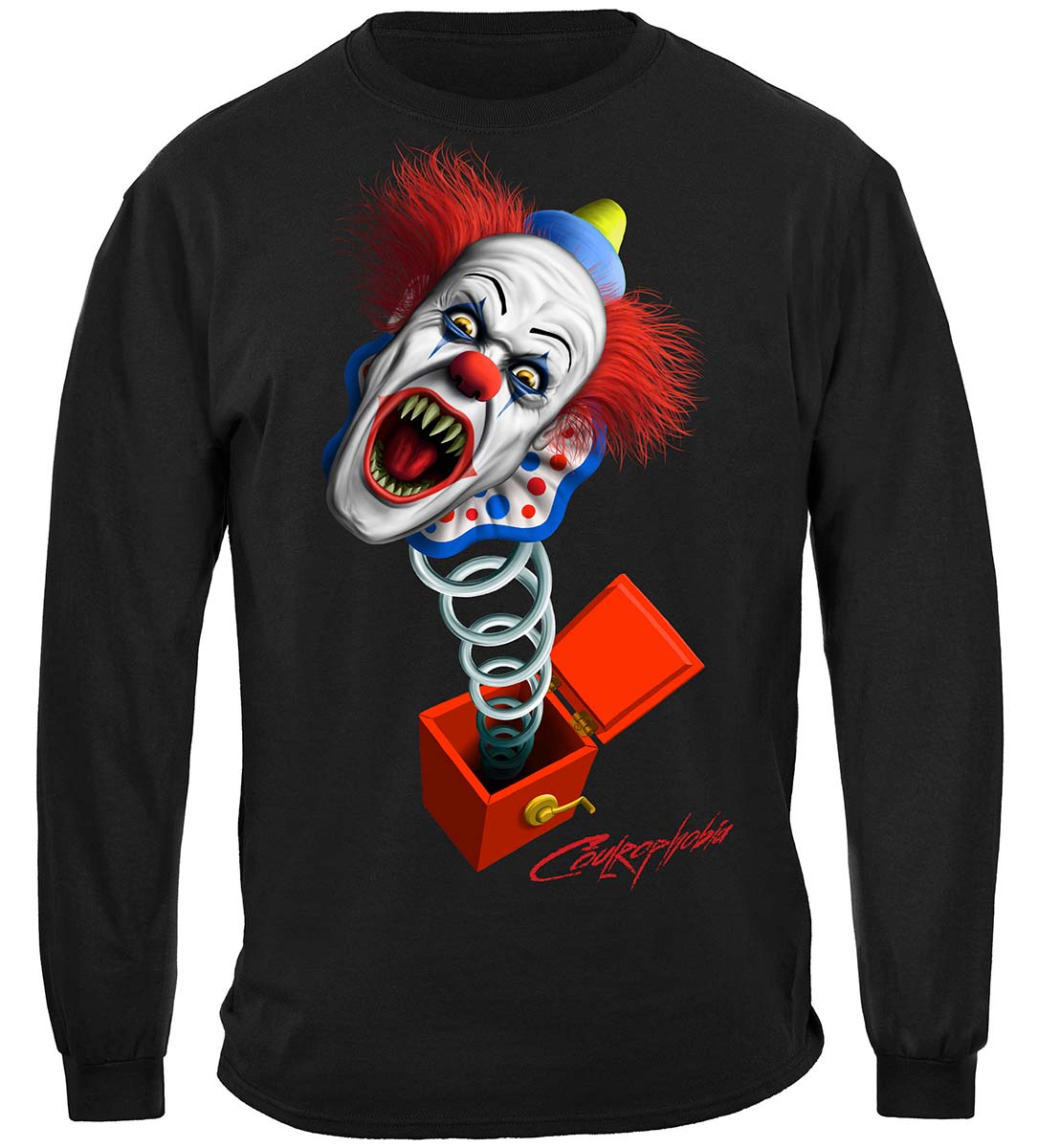 Evil Clown Jack in the Box Long Sleeve Shirt - front view