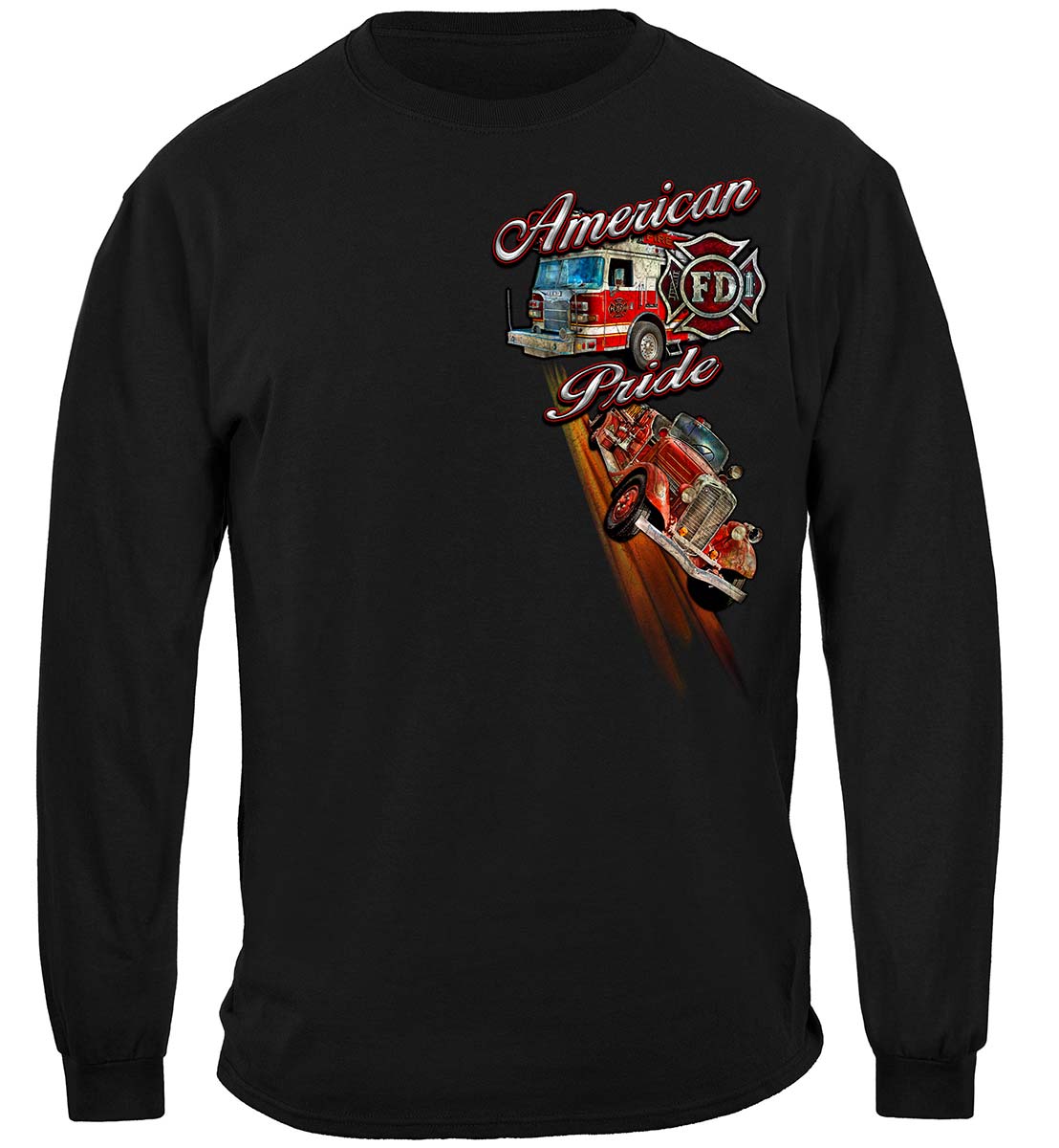 American Pride Firefighter Long Sleeve Shirt - front view