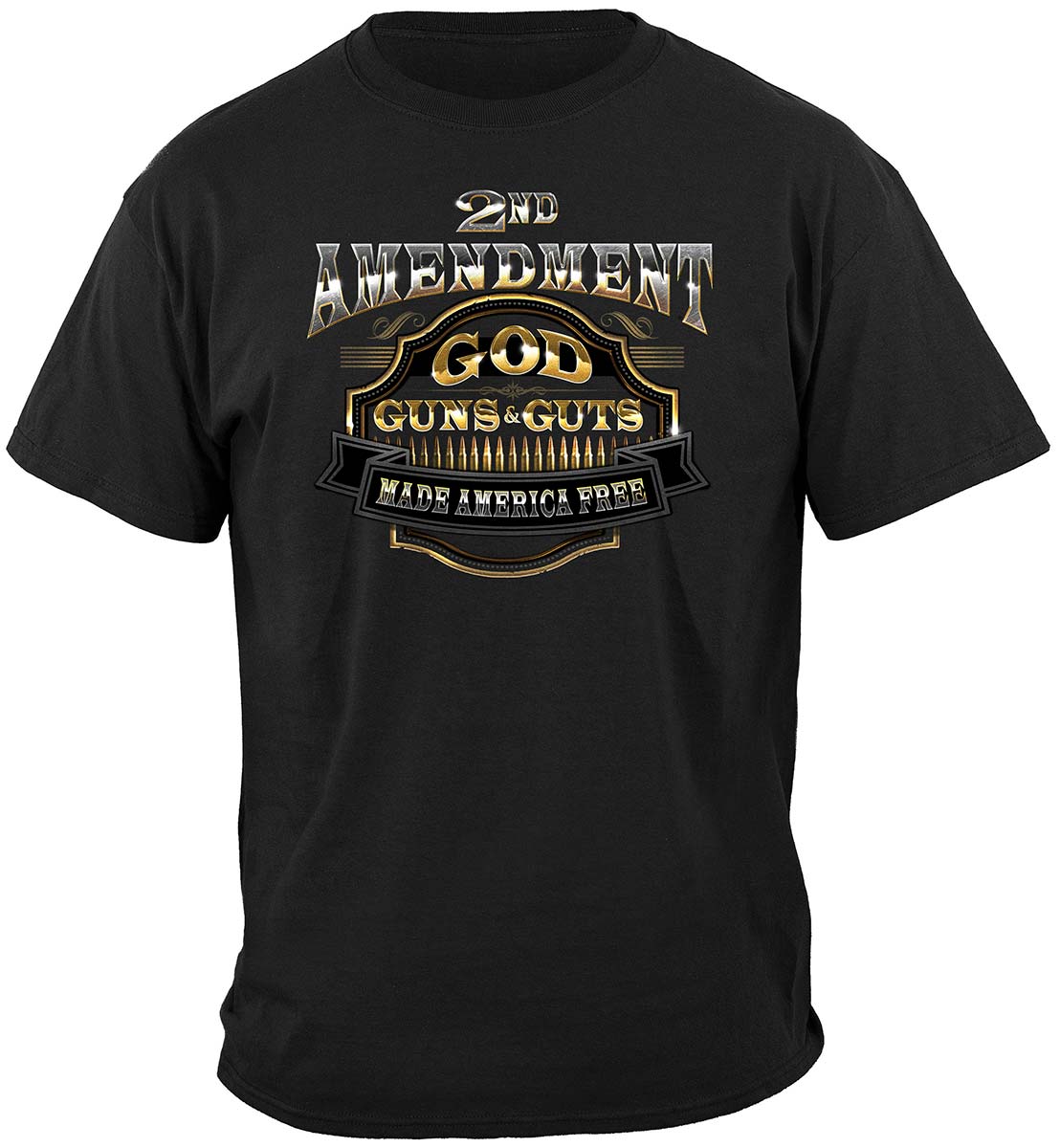2nd Amendment God Guns and Guts T-Shirt - front view