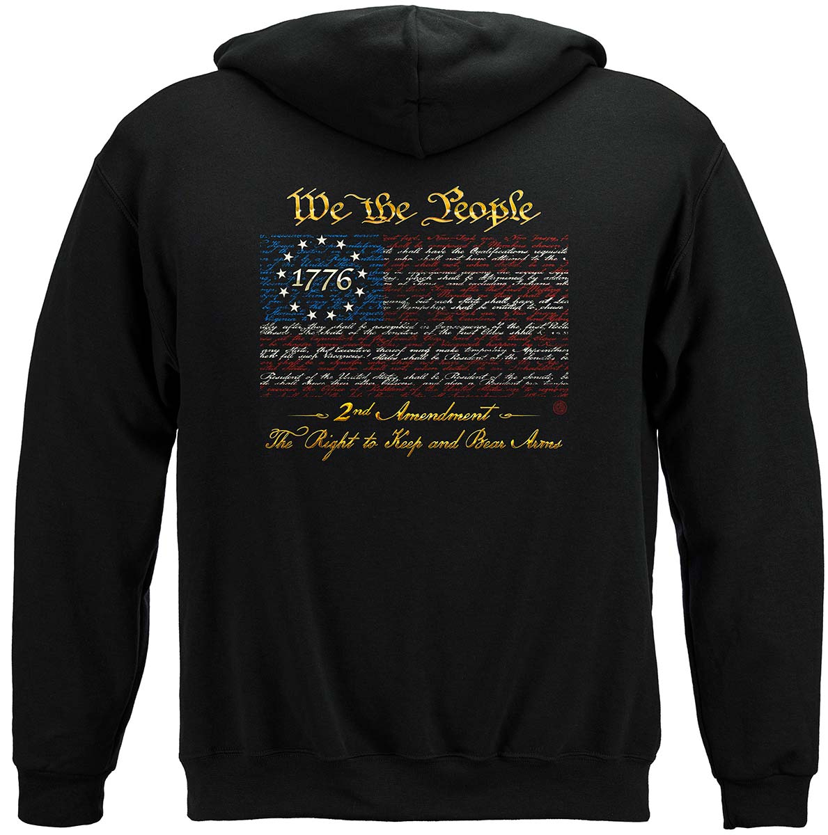 2nd Amendment Betsy Ross Flag We the People Hoodie - back view