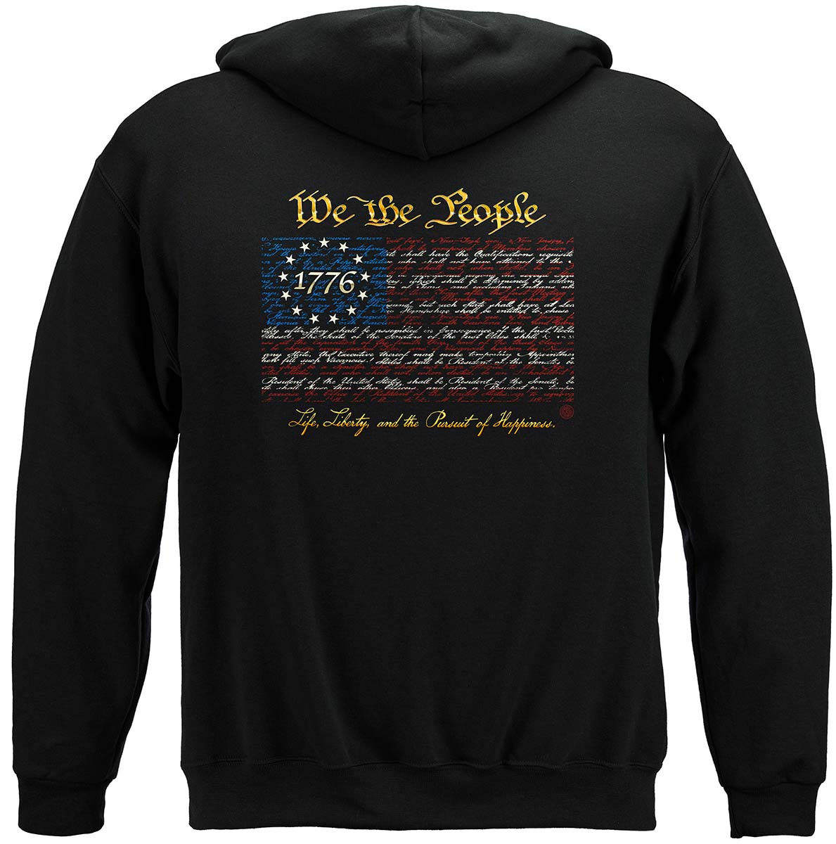 Constitution Betsy Ross Flag We the People Hoodie - back view