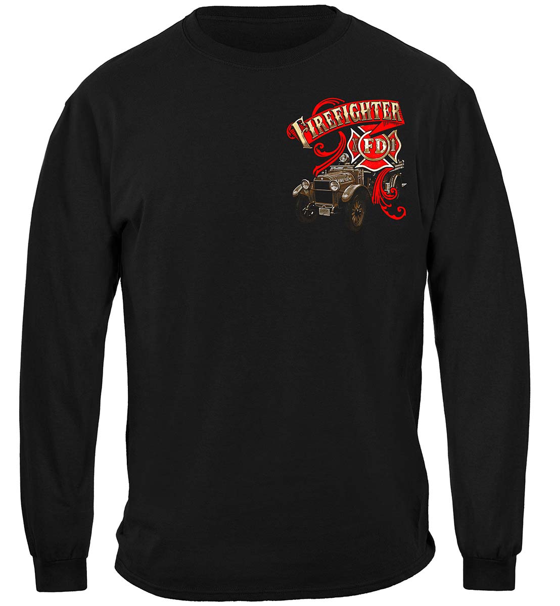 Elite Breed Antique Fire Dept Long Sleeve Shirt - front view