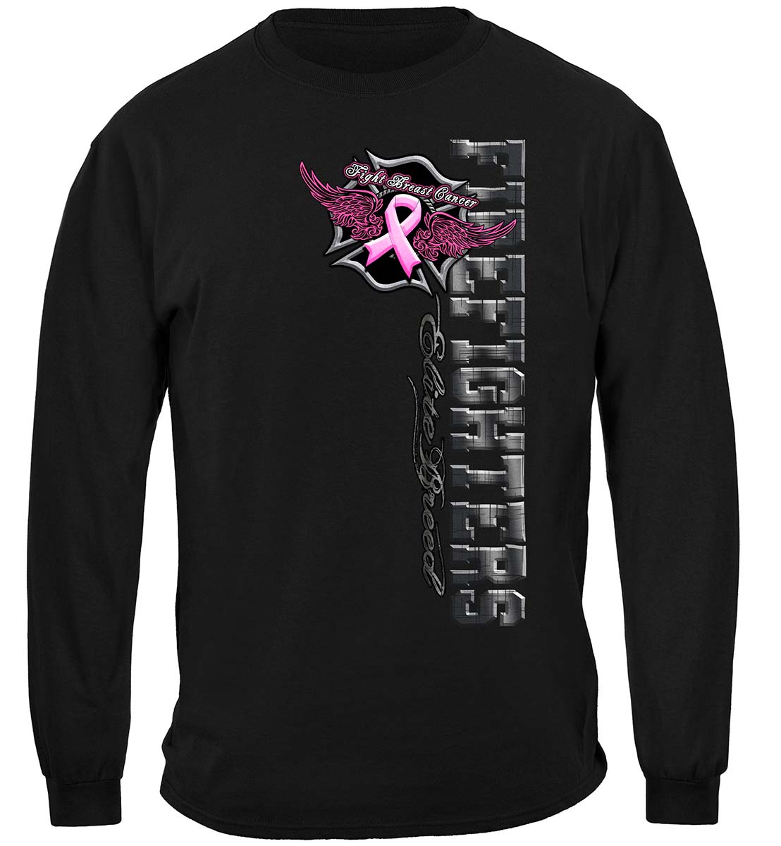Elite Breed Fight for a Cure Firefighter Long Sleeve Shirt - front view