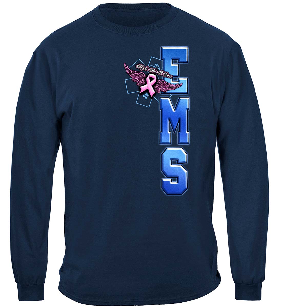Elite Breed EMS Fight Cancer Long Sleeve Shirt - front view