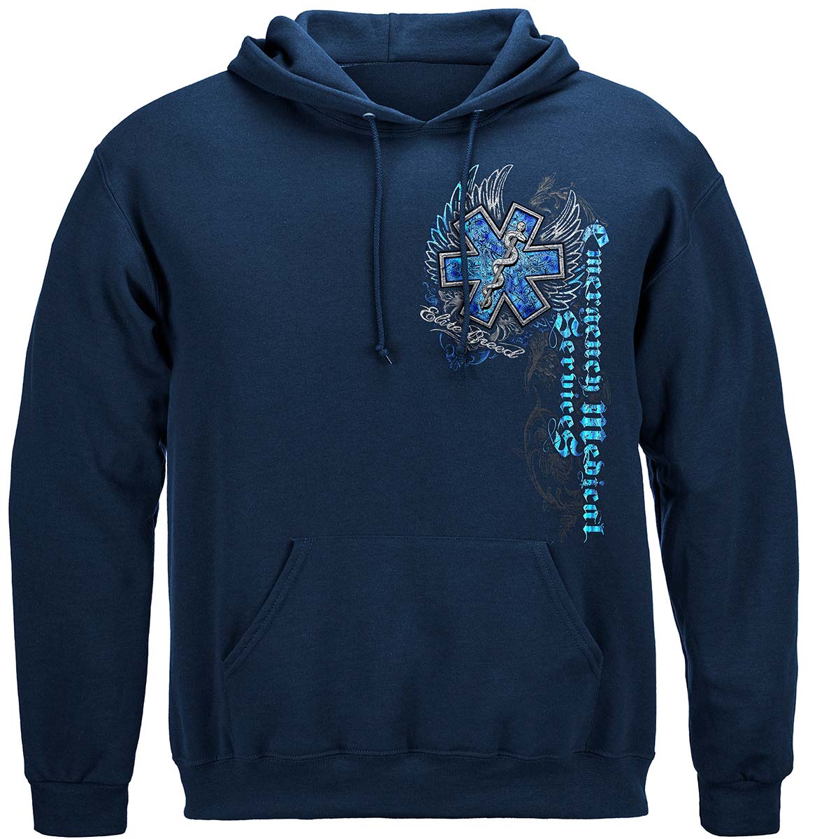 Elite Breed EMS Chrome Wings Silver Foil Hoodie - front view