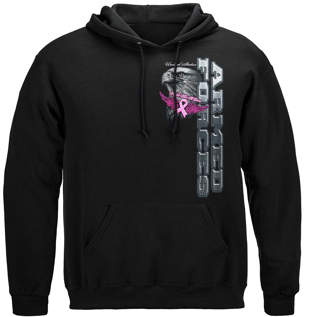 Elite Breed Armed Forces Fight Cancer Hoodie - front view