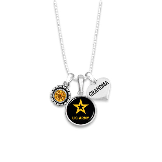 Custom U.S. Army 3 Charm Necklace for Grandma