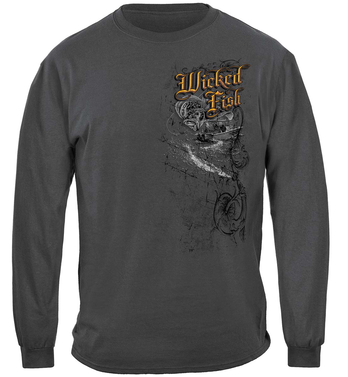 Wicked Fish Fluke Classic Long Sleeve Shirt - front view