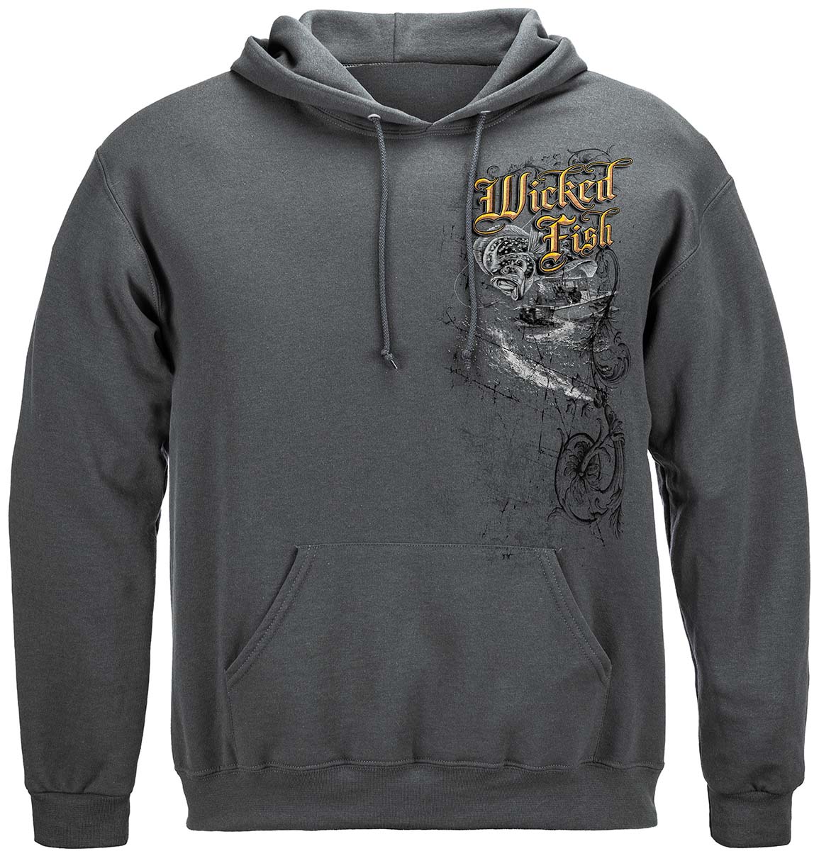 Wicked Fish Fluke Classic Hoodie - front view