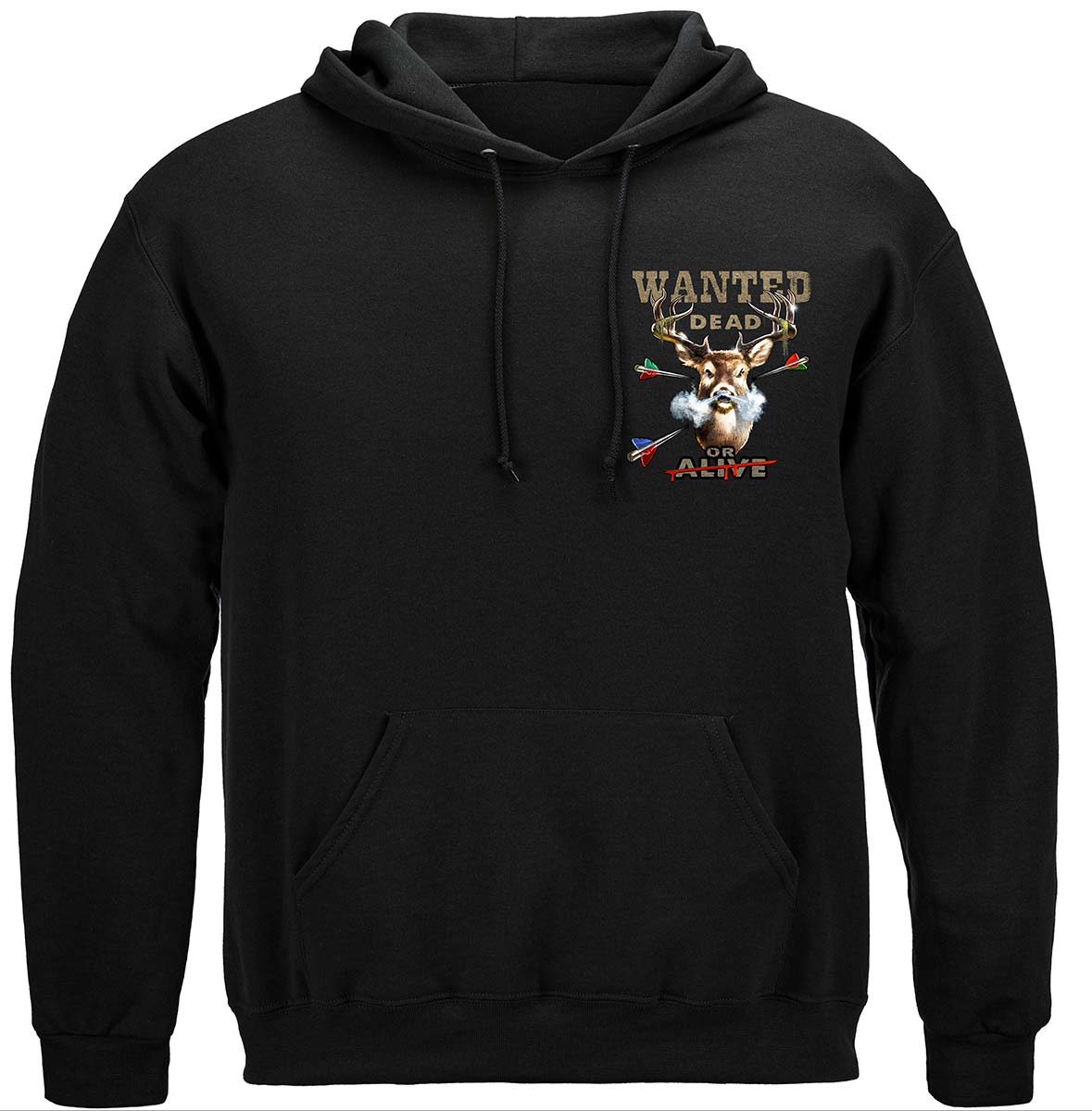 Hunting Wanted Dead or Alive Full Rack Hoodie - front view