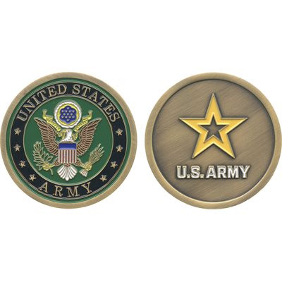 U.S. Army Seal and Star Logo Challenge Coin – front and reverse