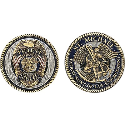St. Michael Police Officer Challenge Coin – front and reverse