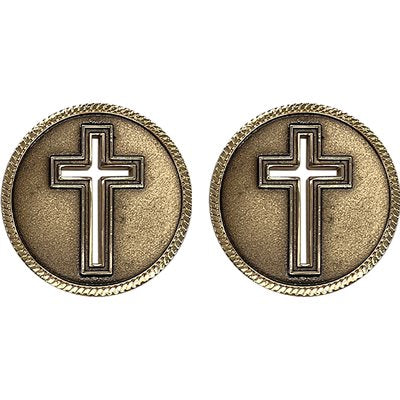 Cross Cutout Challenge Coin – front and reverse