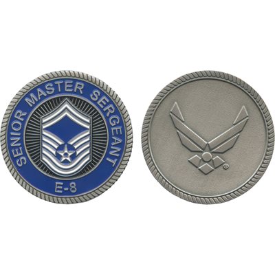 U.S. Air Force Senior Master Sergeant E-8 Challenge Coin – front and reverse