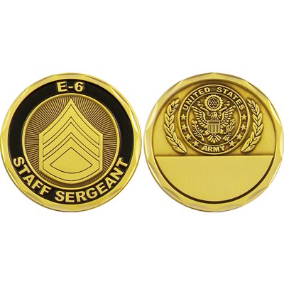 U.S. Army Staff Sergeant E-6 Challenge Coin – front and reverse