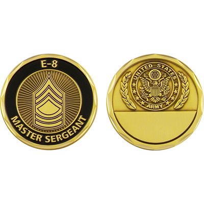 U.S. Army Master Sergeant E-8 Challenge Coin – front and reverse