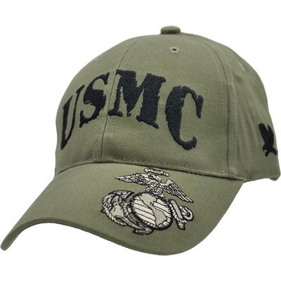 USMC Olive Cap with EGA Brim