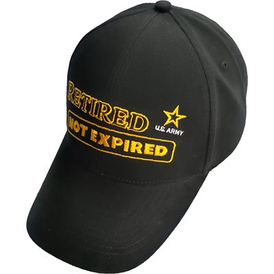 Army Retired Not Expired Cap – Black