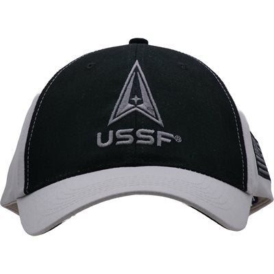 Space Force Two-Tone Silver Grey and Black Cap