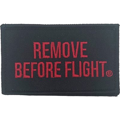 Eagle Crest Remove Before Flight Black Hook & Loop Patch
