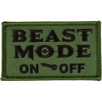 Beast Mode On-Off Olive Green Hook-and-Loop Patch