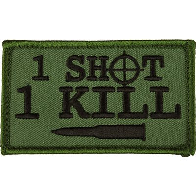 Eagle Crest 1 Shot 1 Kill Olive Drab Hook & Loop Patch