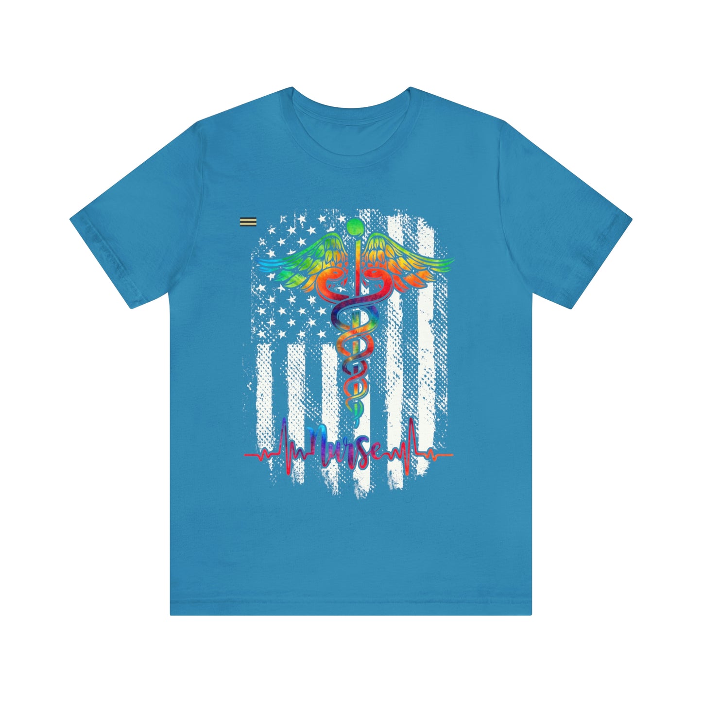 Nurse Calligraphy with Distressed Flag Design Nurse T-shirt