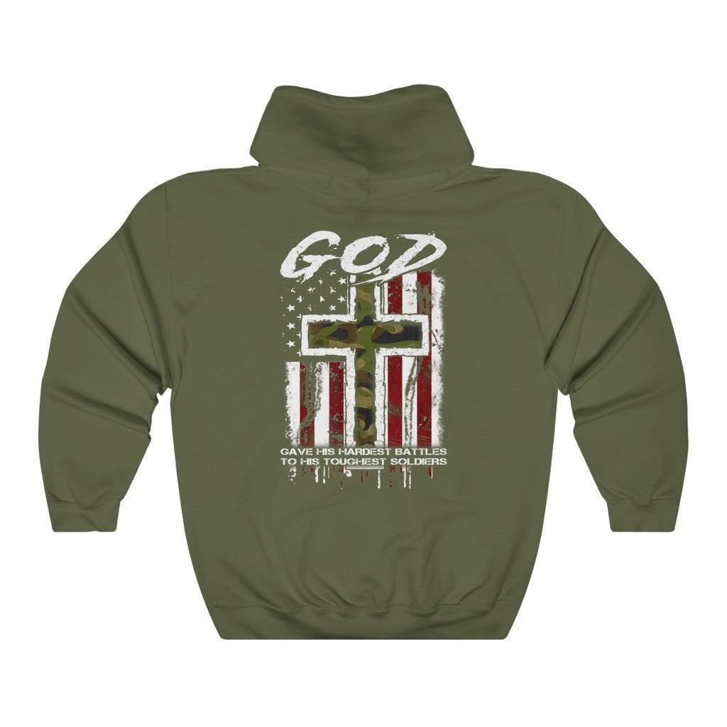 God Gave His Hardest Battles To His Toughest Soldiers Hoodie - Military Republic