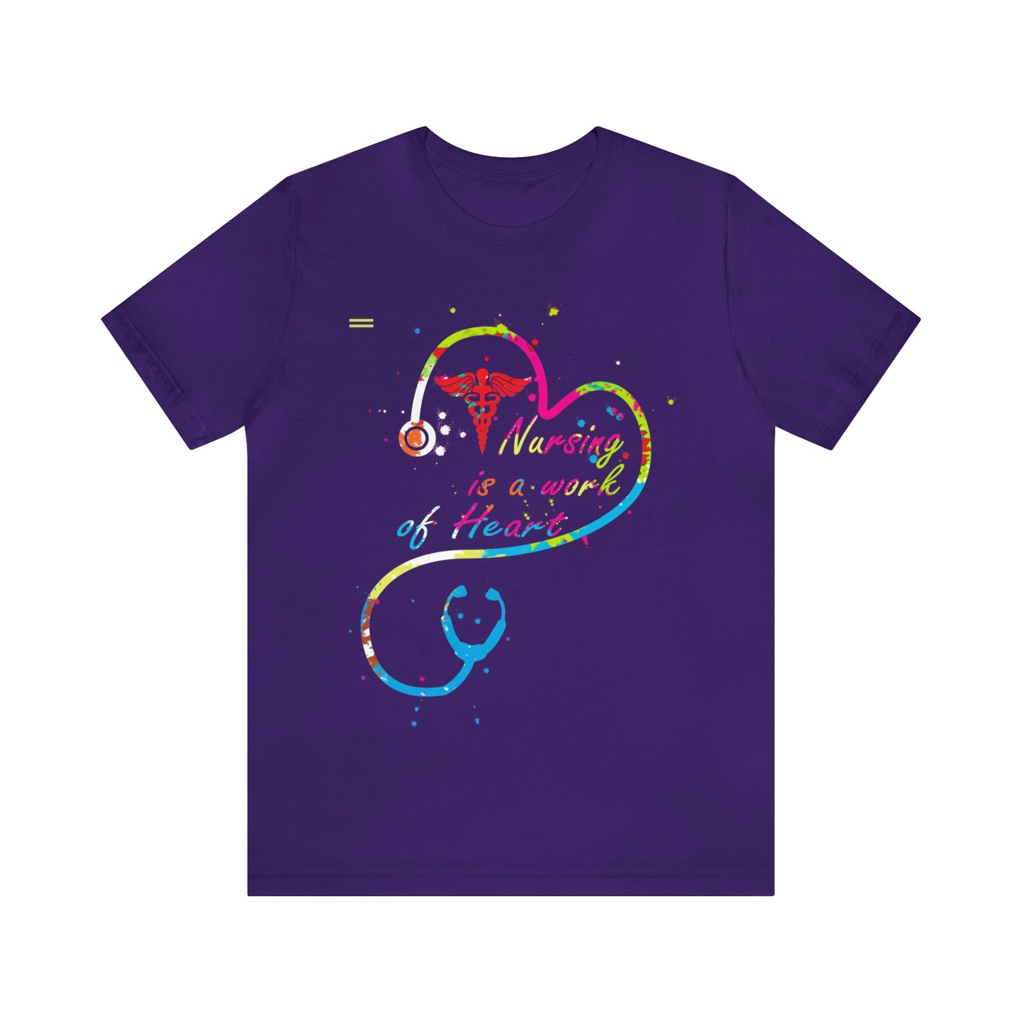 Nursing is a Work of Heart Stethoscope Design Nurse T-shirt