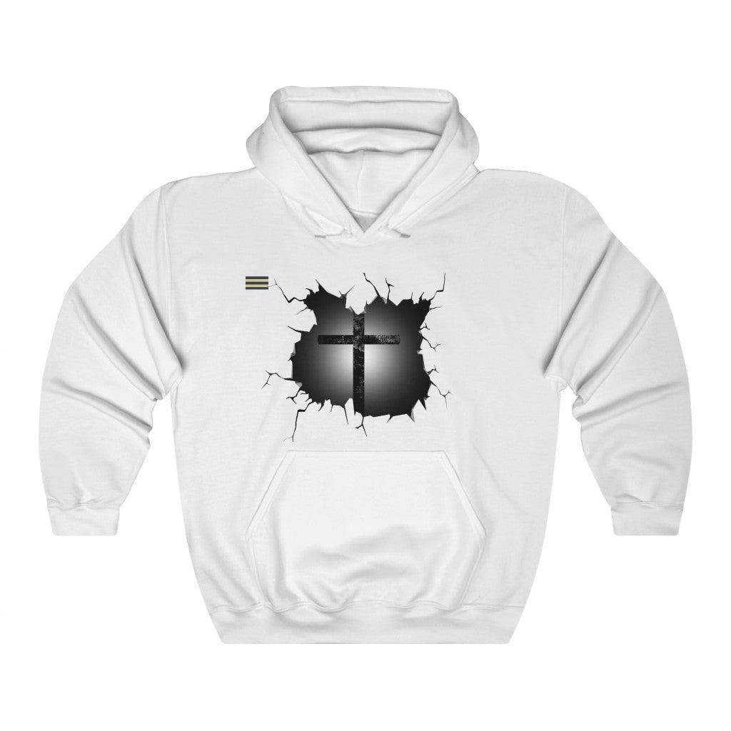 Shattered Shirt Cross Design Unisex Hoodie - Military Republic
