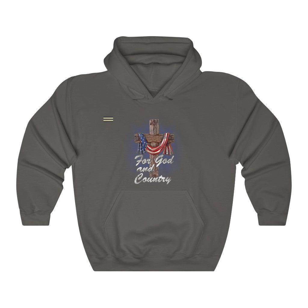 For God And Country Cross & USA Flag Unisex Hoodie - Military Republic