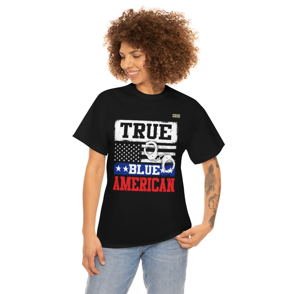 True Blue American Four Stars Law Enforcement T-shirt