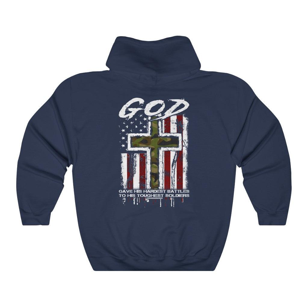 God Gave His Hardest Battles To His Toughest Soldiers Hoodie - Military Republic