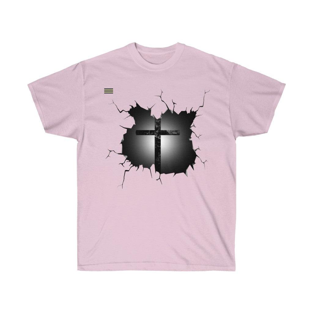 Shattered Shirt Cross Design T-shirt - Military Republic