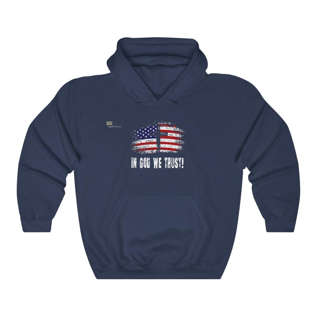 In God We Trust USA Flag Unisex Hoodie - Military Republic