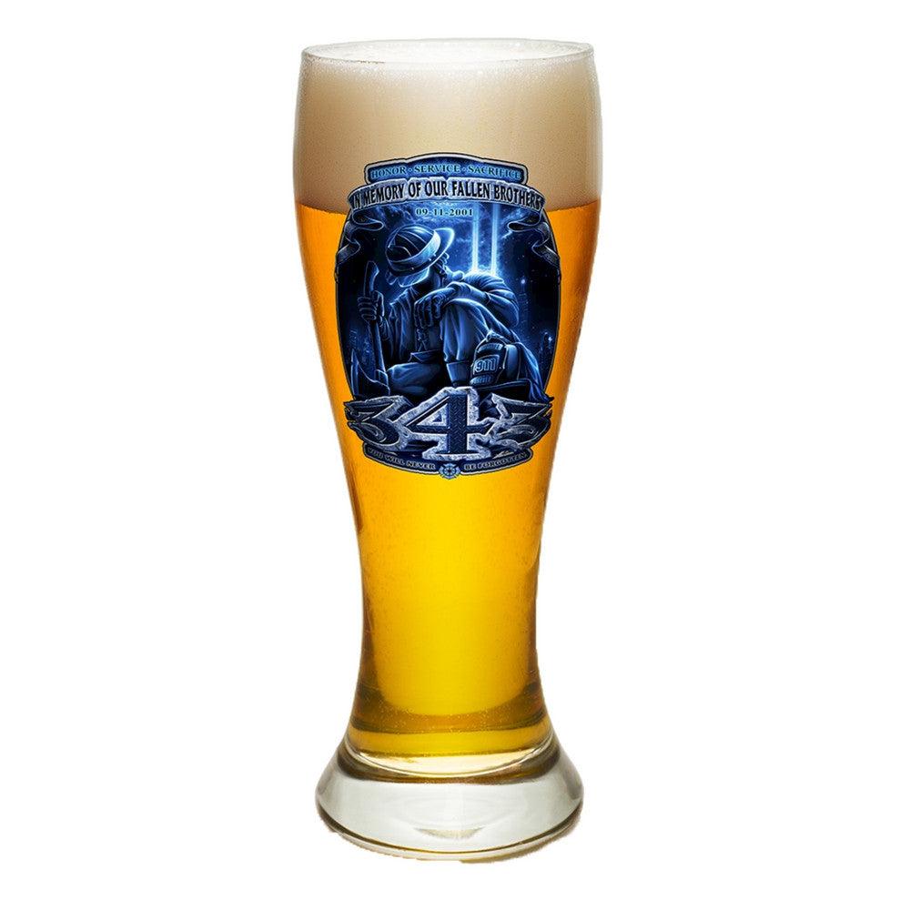 343 In Memory Of Our Fallen Brothers Pilsner Glass Set-Military Republic
