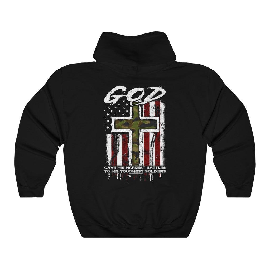 God Gave His Hardest Battles To His Toughest Soldiers Hoodie - Military Republic