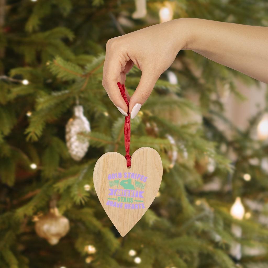 Bold Stripes. Bright Star, Brave Heart Christmas Ornament - Military Republic